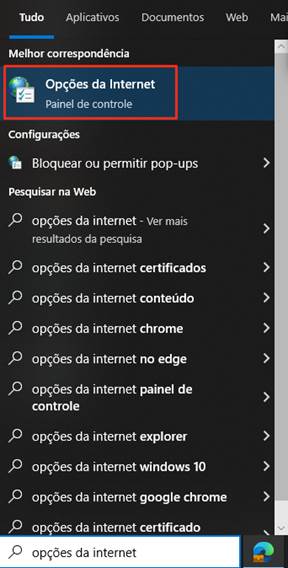 OpcoesInternet