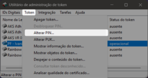 Alterar PIN Safesign 01