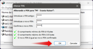 Alterar PIN Safesign 02